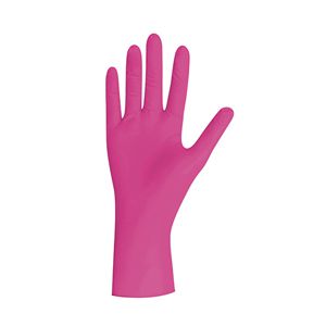 Nitril handschoenen, poedervrij, latexvrij, roze, maat: S (100 stuks)