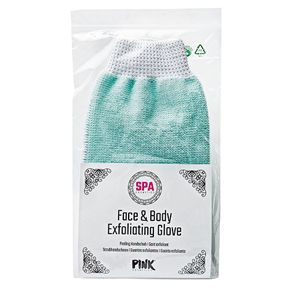 PINK Face &amp; Body Peeling handschoen - mintgroen
